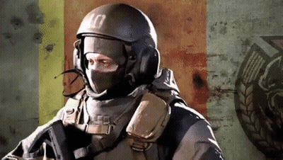 Soldier Wearing Mask And Helmet With Number 10 GIF