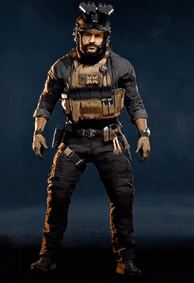 Soldier With British Flag Patch GIF