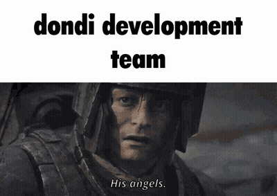 Soldier With Dondi Development Team Text GIF