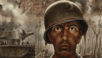 Soldier With Helmet Painting GIF
