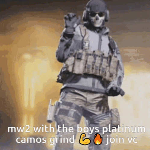Soldier With MW2 With The Boys Platinum Camos Grind Join Vc GIF