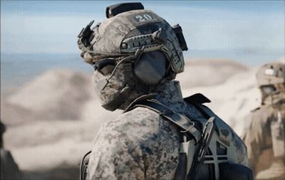Soldier With Number 20 On Helmet GIF