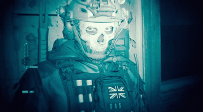 Soldier With Skull Mask And SAS Vest GIF