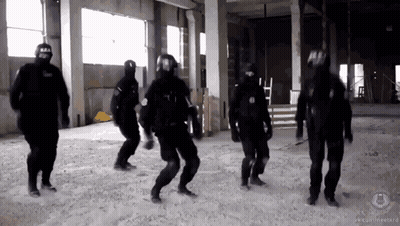 Soldiers Dancing With VKcomfreelord Watermark GIF
