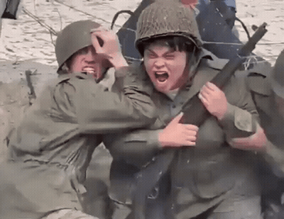 Soldiers Fighting On Beach GIF