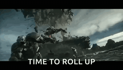 Soldiers Fighting Robot Saying Time To Roll Up GIF
