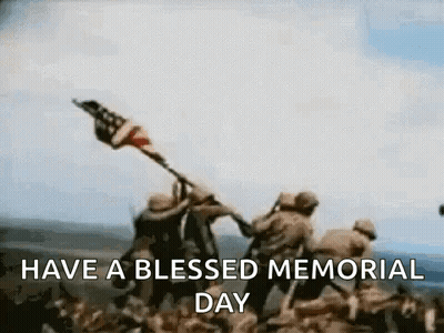 Soldiers Holding American Flag In Air GIF