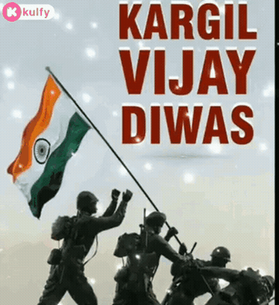 Soldiers Holding Flag Kargil Vijay Diwas GIF