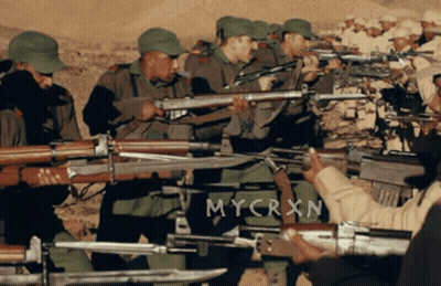 Soldiers Holding Guns With Mycrxn GIF