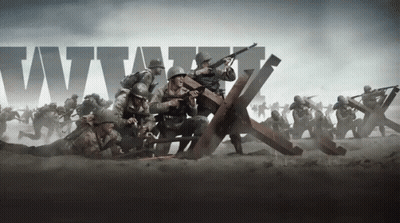 Soldiers In Battle Scene WWII GIF