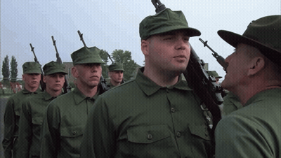Soldiers In Green Uniforms With Guns GIF