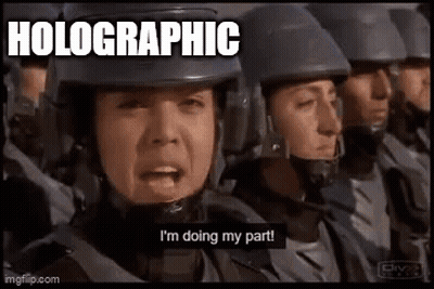 Soldiers In Line Saying Holographic GIF