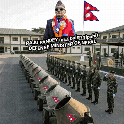 Soldiers Lined Up With Raju Pandey Aka Balen Sipahi GIF