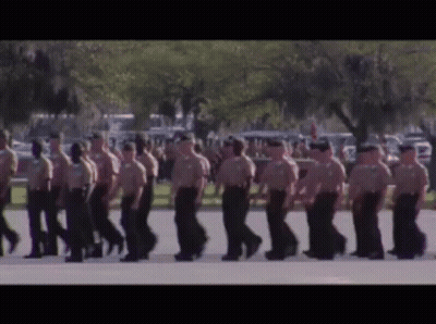 Soldiers Marching In A Line GIF