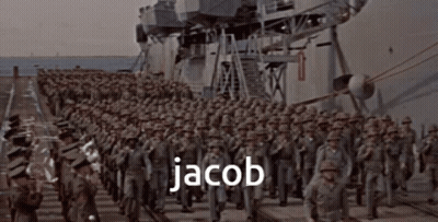 Soldiers Marching In Front Of Large Ship Jacob GIF
