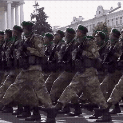 Soldiers Marching In Parade GIF