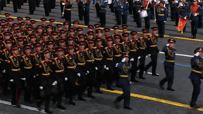 Soldiers Marching In Parade GIF