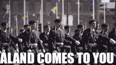 Soldiers Marching In Parade Says Aland Comes To You GIF