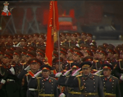 Soldiers Marching In Parade With King Picture GIF