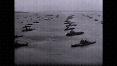 Soldiers Marching In Parade With Red Flag GIF