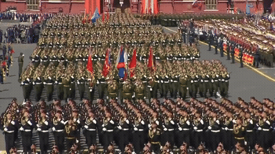 Soldiers Marching In Parade GIF