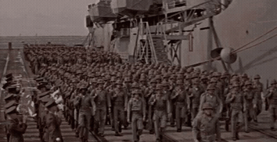Soldiers Marching On A Ship GIF