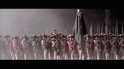 Soldiers Marching With Guns And Flag GIF