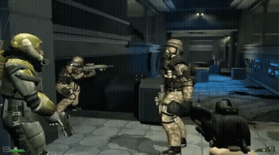 Soldiers Playing Video Game Number 10 On Chest GIF