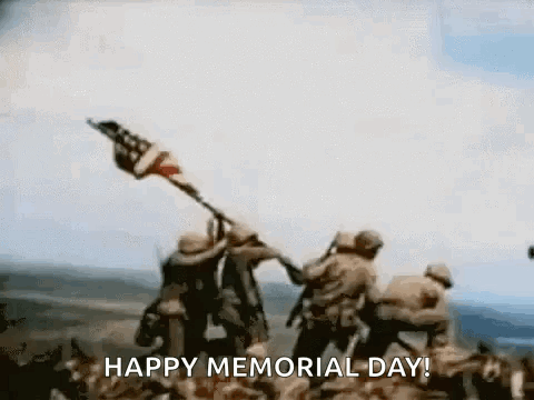 Soldiers Raising American Flag GIF