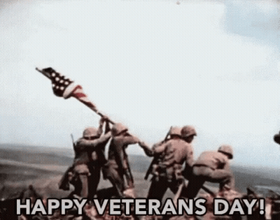 Soldiers Raising Flag On Hill GIF