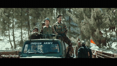 Soldiers Riding Indian Army Truck GIF