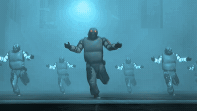 Soldiers Running In Fog GIF