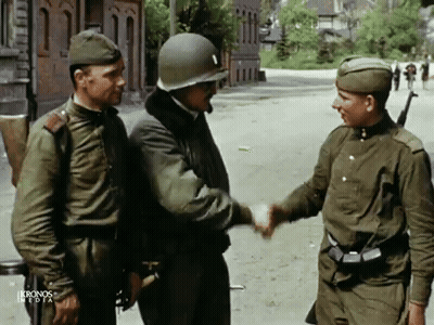 Soldiers Shaking Hands Kronos Media GIF