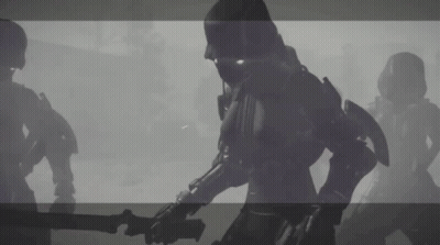 Soldiers Standing In Fog With Guns GIF