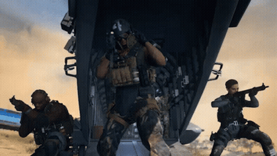 Soldiers Standing In Front Of Plane With Helmet Letter G GIF