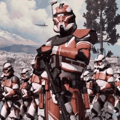 Soldiers Standing In Line One With Gun GIF