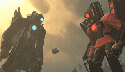 Soldiers Standing Next To Each Other With Red Light GIF