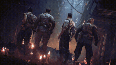 Soldiers Standing Together in Dark Area
