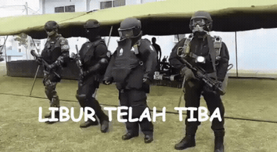 Soldiers Standing Under Canopy GIF