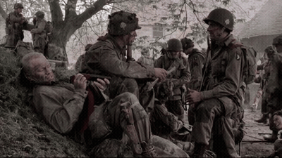 Soldiers Under Tree 101St Airborne Helmet GIF