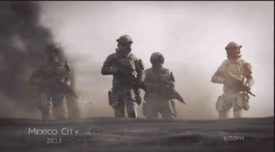 Soldiers Walking In Mexico City 2013 GIF