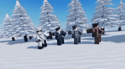 Soldiers Walking In Snowy Field GIF