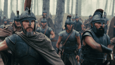 Soldiers Walking In Woods GIF