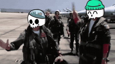 Soldiers With Skull Faces On Runway GIF
