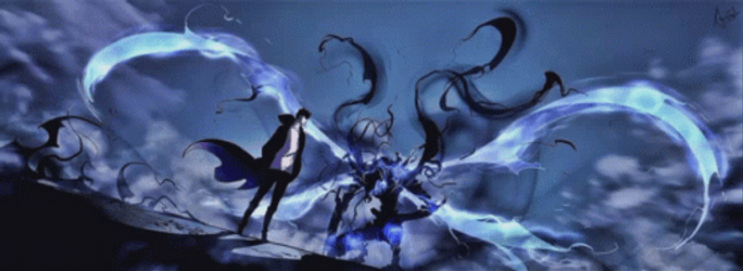 Solo Leveling With His Soul Shadow GIF