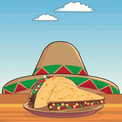 Sombrero And Taco On Plate GIF