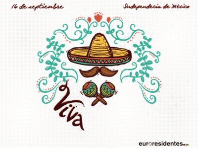 Sombrero Mustache Maracas Viva Mexico GIF