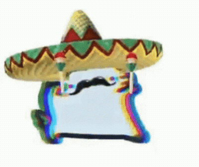 Sombrero With Mustache Sitting On Bread GIF