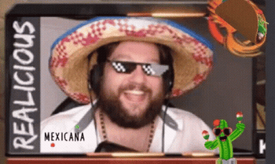 Sombrero With Mustache Sitting On Bread GIF