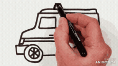 Someone Is Drawing An Ambulance With A Marker GIF